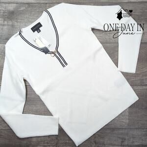 Premise Ribbed Long Sleeve Quarter Zip Sweater Size L